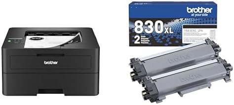 Brother HLL2460DW Printer and TN830XL 2-Pack Black High Yield Toner