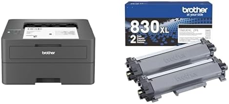 Brother HLL2405W Printer and TN830XL 2-Pack Black High Yield Toner