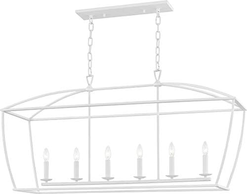Hudson Valley Lighting Bryant - 6-Light Linear Island Pendant - White Plaster Finish