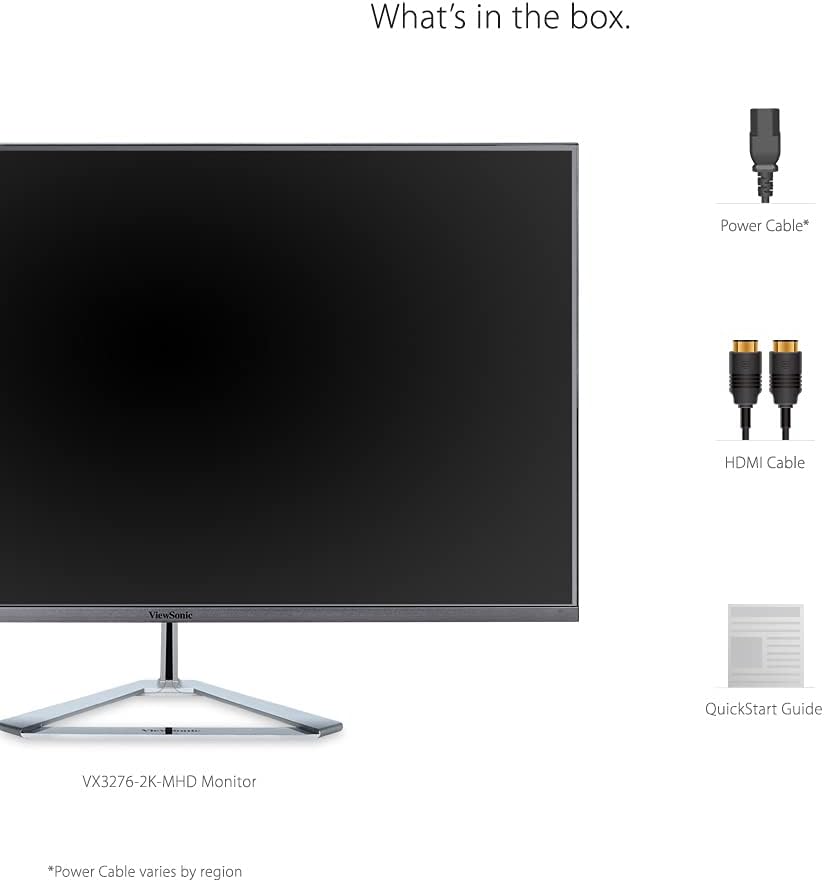 ViewSonic VX3276-2K-MHD 32 Inch Widescreen IPS 1440p Monitor with Ultra-Thin Bezels, HDMI DisplayPort and Mini DisplayPort