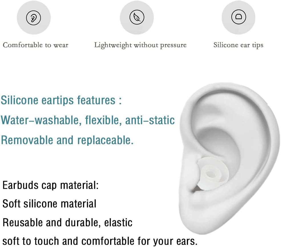 Replacement Earbud Tips - Silicone Ear Covers for In-Ear Headphones - 9 Pairs (S, M, L)