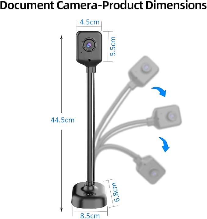 Document Camera for Teachers and Classroom, Gawervan USB Webcam/Doc Camera Built-in Mic— Mac OS, Windows, Chromebook Compatible for Live Demo, Web Conferencing, Distance Learning, Remote Teaching