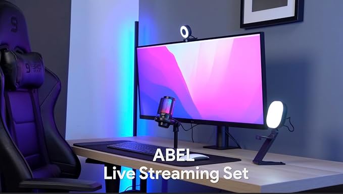 Live Video Streaming Kit, Includes 1080p 30 FPS Webcam, RGB USB Microphone, Adjustable LED Light for Twitch, YouTube, Podcast and WFH. for PC, MAC, Windows, and Laptops