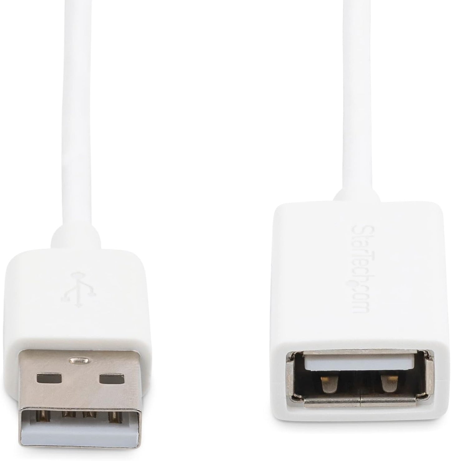 StarTech.com 3m White USB 2.0 Extension Cable Cord - A to A - USB Male to Female Cable - 1x USB A (M), 1x USB A (F) - White, 3 meter (USBEXTPAA3MW)