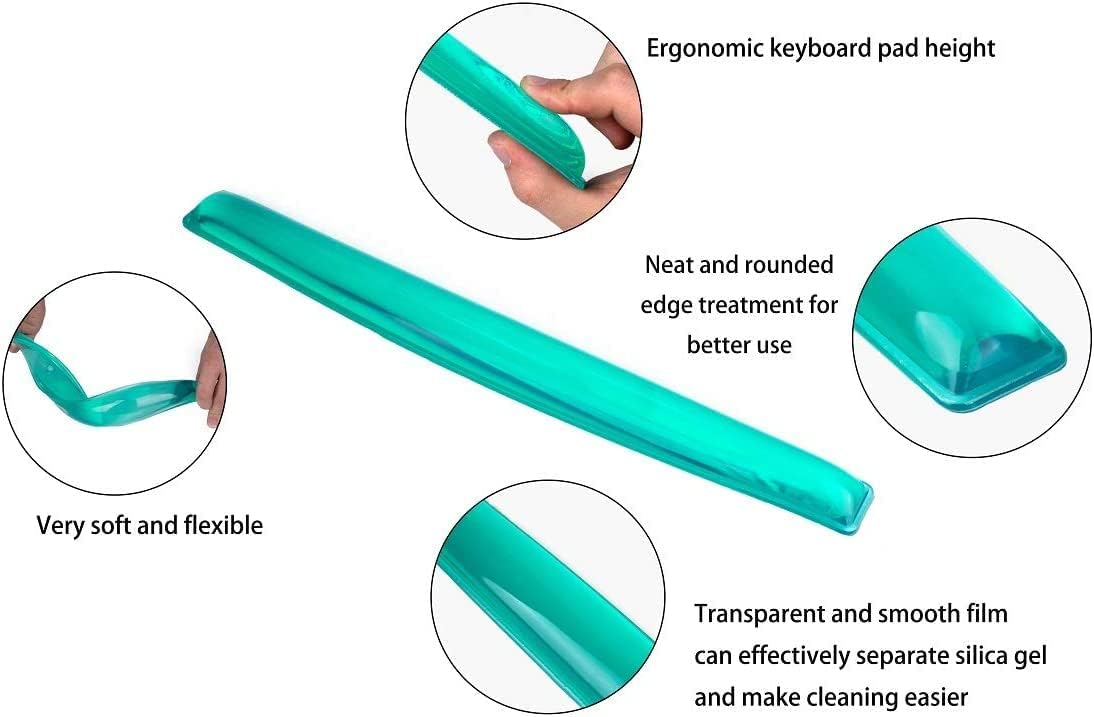 Silicone Gel Keyboard Wrist Rest Set Plus Keyboard & Mouse Wrist Support Pad Office, Computer, Laptop, Mac - Durable, Comfortable and Pain Relief