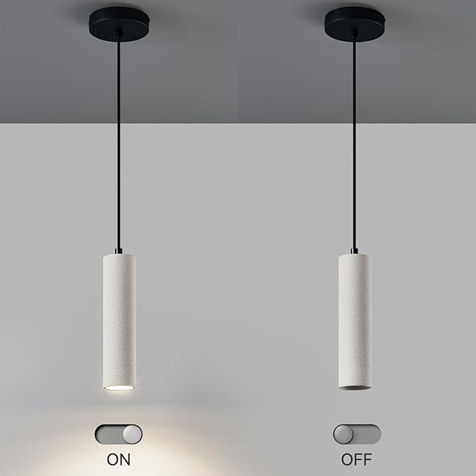 Modern LED Concrete Pendant Light Kitchen Islandceiling Light Fixture Pendant Lighting for Dining Room Coffee Club Resturant Bar Living Room(1-Pack)