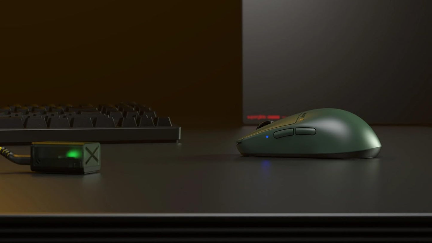 Pulsar Gaming Gears X2H Wireless Gaming Mouse, Founder's Edition, Ultra Lightweight 1.90 oz (54 g), Symmetrical, Optical Switch, 2.4 Ghz 1 ms, 26000 DPI, PAW3395 Sensor (Medium, Wireless, Green)