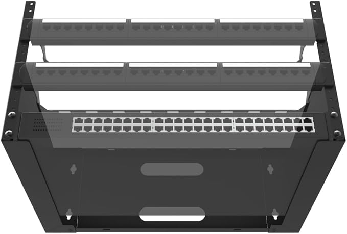 JINGCHENGMEI 6U Wall Mount Network Rack-14 inches Deep-19 Patch Panel Bracket for Network Switches, Server and IT Equipment (6U)
