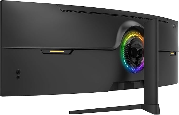 ZZA 49" Curved Gaming Monitor | 5120x1440 Dual QHD, 165Hz/144Hz, 1500R, 32:9 Ultra-Wide, AMD FreeSync, 120% sRGB, Height Adjustable, HDMI 2.1 & DisplayPort 1.4, VESA Mount, Black