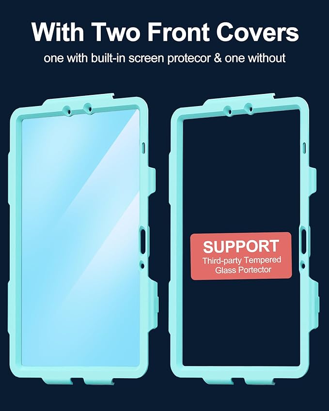 Case for Samsung Galaxy Tab S10 Lite/ S10 FE/ S9 FE 5G/ S9 Tablet Case 10.9"/11", Shockproof Protective Cover with Screen Protector, Pen Holder, 360° Rotating Stand and Hand Strap, SkyBlue