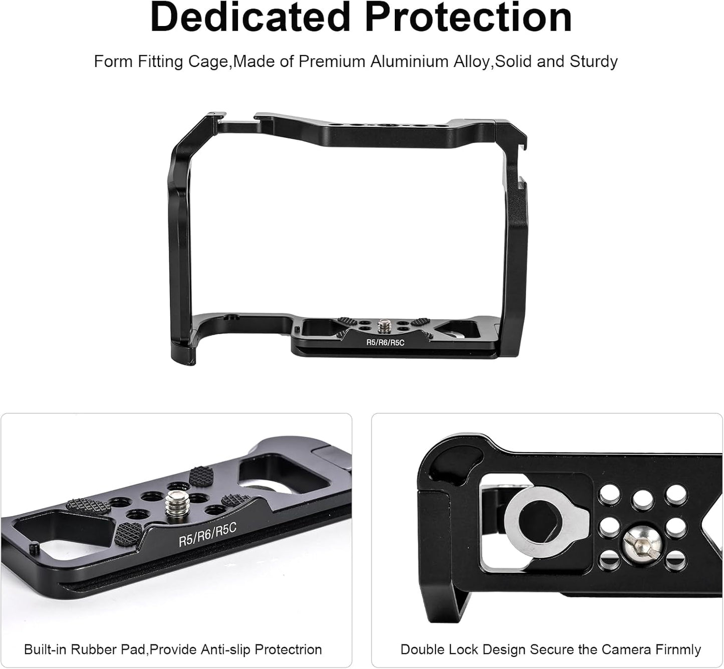 R5 ii/R5/R6/R5C/R6 ii Camera Cage,R5 Mark ii/R6 Mark ii Cage with Cold Shoe and ARRI Interface for EOS R5C/R6 Mark II/R5 Mark II/R5/R6/R5C