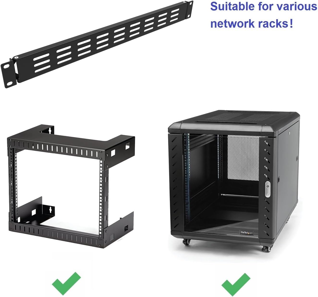 1U Hinged Vented Rack Mount Blank Panel Spacer for 19in Server Rack or Network Cabinet (1U Vented Blank Panel) (Pack of 2)