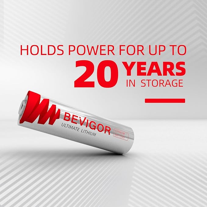 BEVIGOR Lithium Batteries AA Size, AA Battery 24Pack, 3000mAh Double A Battery, 1.5V Longer Lasting Lithium Iron AA Batteries for Flashlight, Toys, Remote Control【Non-Rechargeable】