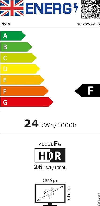 Pixio PX278 Wave Blue 27 inch 180Hz Refresh Rate QHD 1440p Resolution Fast IPS Panel 1ms GTG Response Time Blue Gaming Monitor with FreeSync