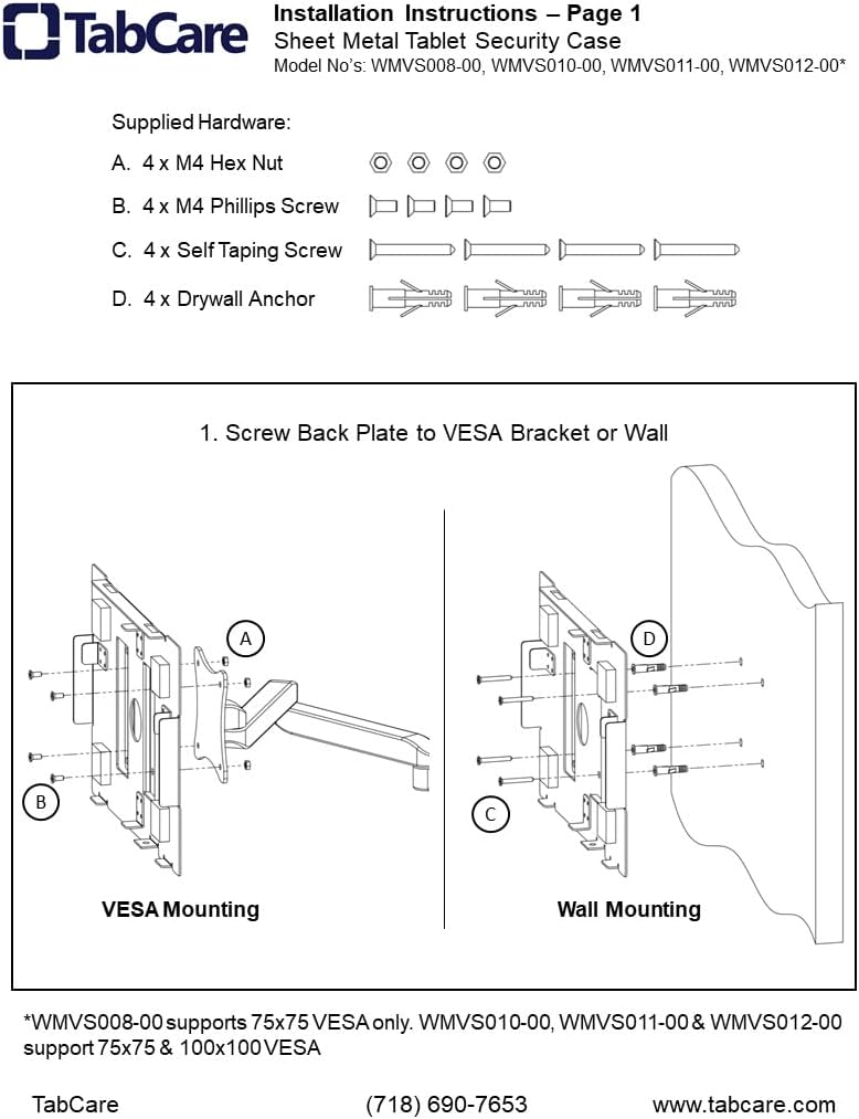 TABcare Locking Anti-Theft Metal Case for Samsung Galaxy TAB 11" 12" Tablet for Kiosk, POS, Store, Show Display, Time Clock (TAB Pro 12.2, White)