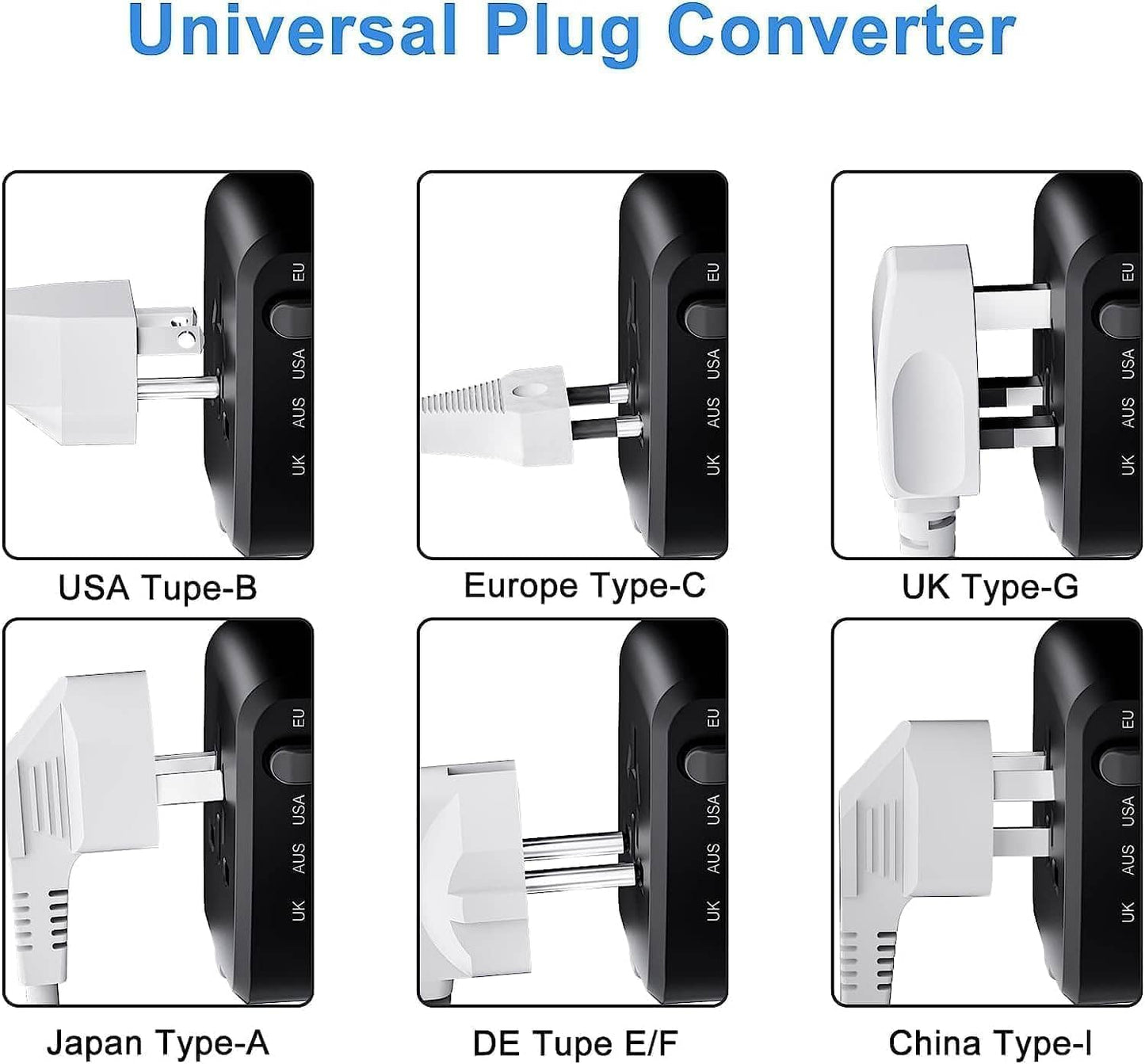 International Travel Adapter Voltage Converter to Step Down 230V to 120V for Hair straighteners, laptops, Cell Phones, Power converters from USA to UK, Europe, Australia Over 200