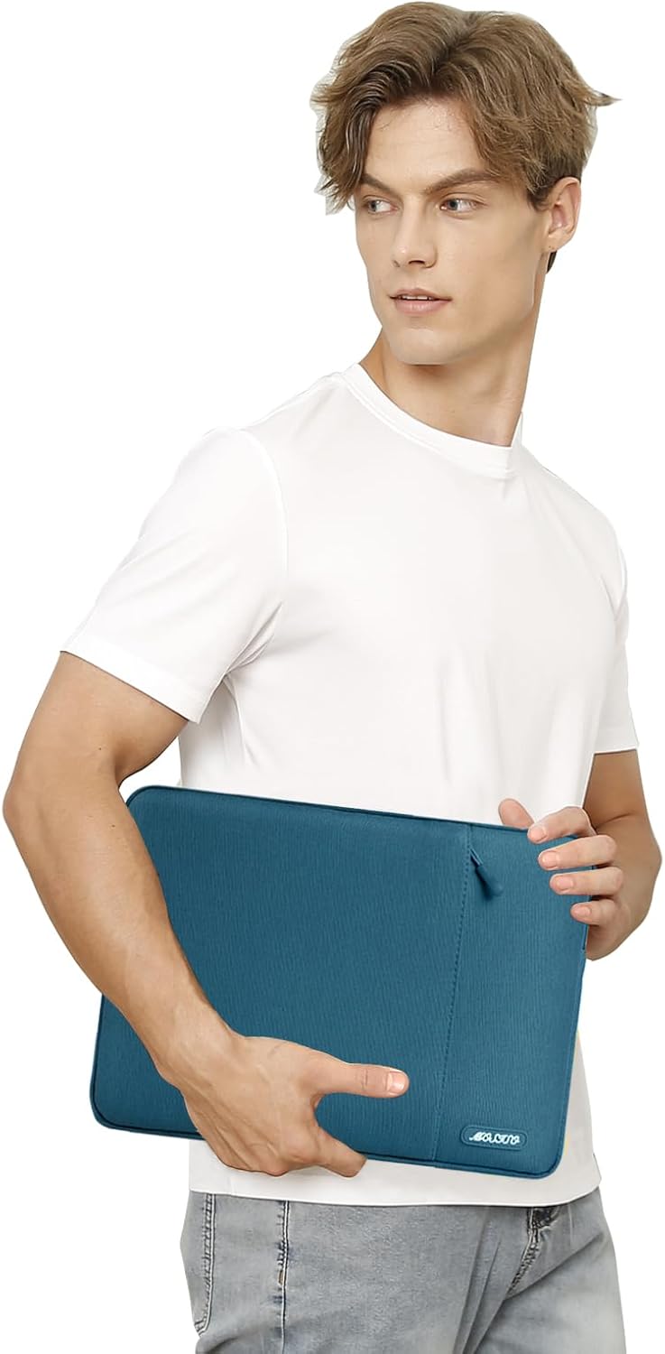 MOSISO Laptop Case 13 inch, 13 inch Laptop Sleeve Compatible with MacBook Air M4 M3 M2 M1 2025-2018 / Pro M2 M1 2025-2016, Polyester Vertical Computer Sleeve Bag with Pocket, Deep Teal
