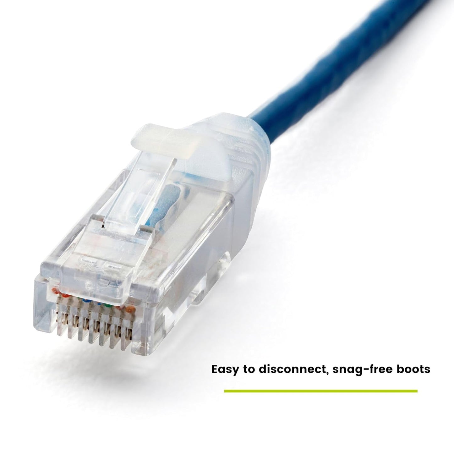 TRUECABLE Cat6 Component Rated Patch Cable, Unshielded (U/UTP), 1ft, Blue, 28AWG Solid Copper, Snagless 10G High-Speed Ethernet Cable, PoE++ 4PPoE 100W, UL Listed, RoHS-3, 1 Pack