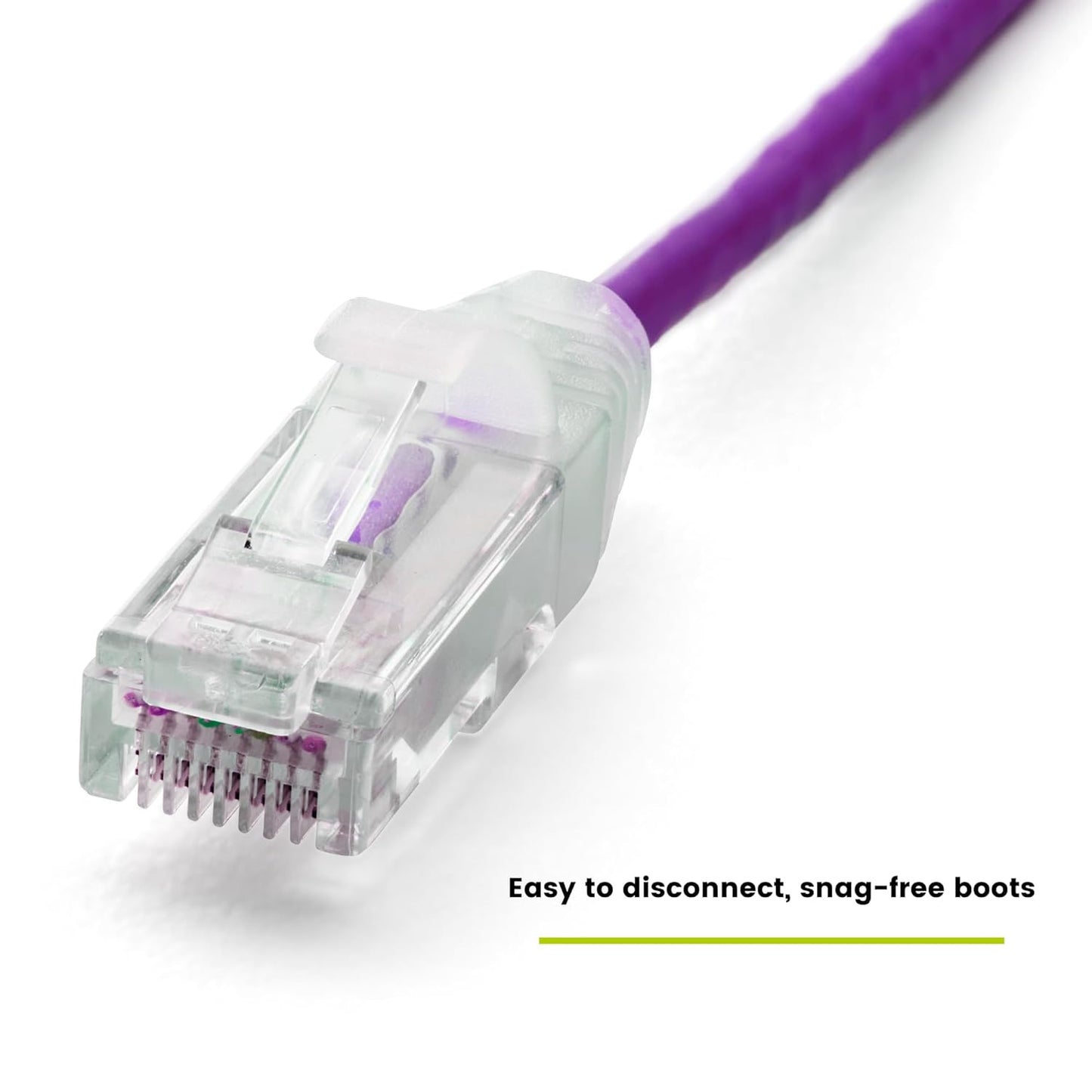TRUECABLE Cat6 Component Rated Patch Cable, Unshielded (U/UTP), 7ft, Purple, 28AWG Solid Copper, Snagless 10G High-Speed Ethernet Cable, PoE++ 4PPoE 100W, UL Listed, RoHS-3, 1 Pack