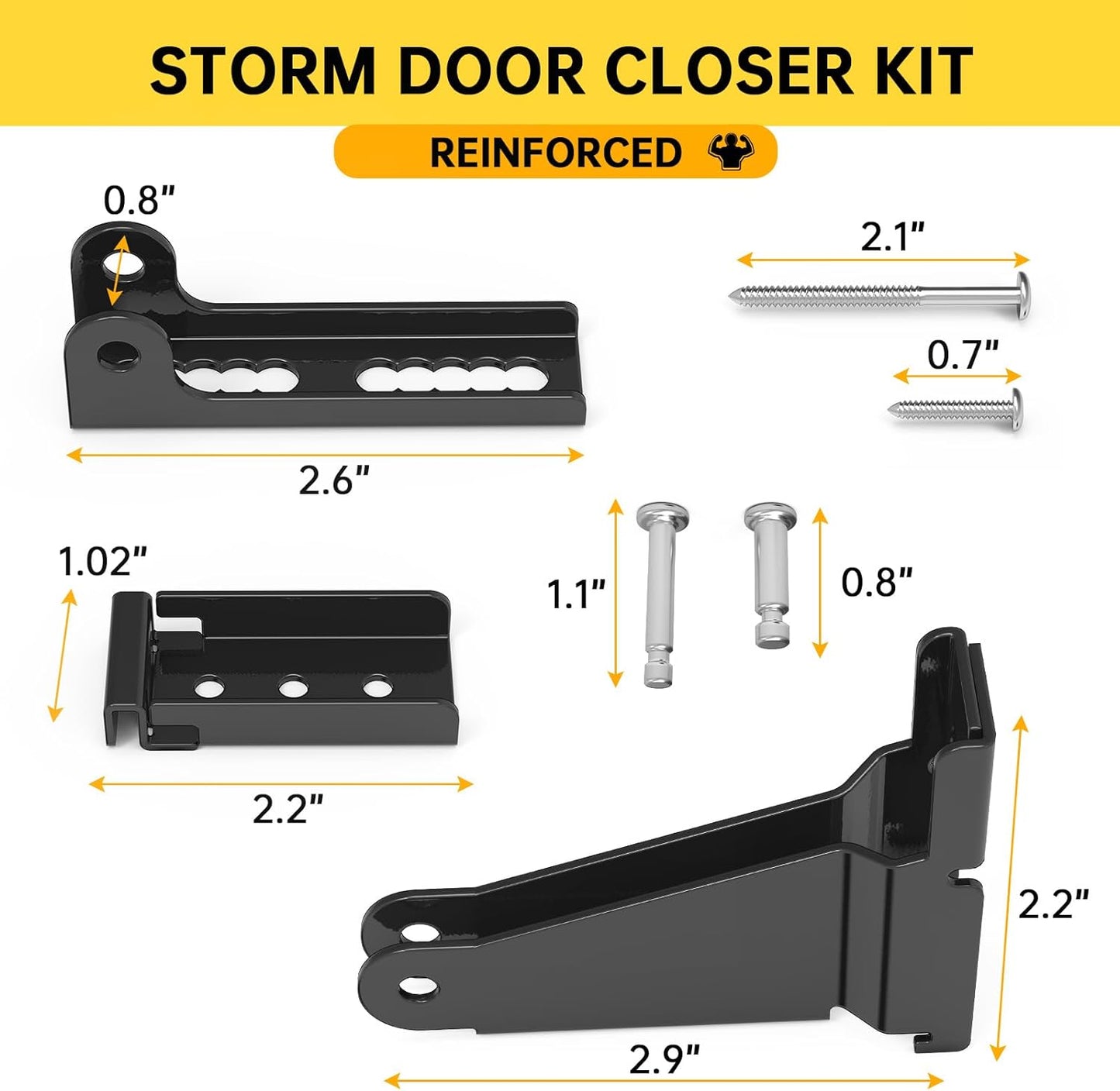 Thickened Storm Door Closer Bracket,Repair Jamb Bracket Compatible with Andersen,Durable Screen Door Closer Replacement Parts Kits with Emco/Larson/Pella, Protecting Doors from Damage from Winds