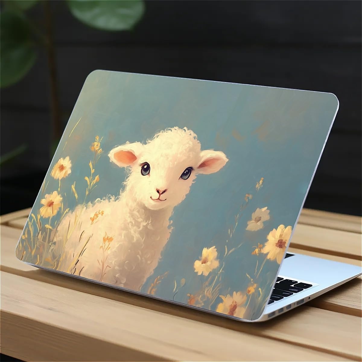 Compatible with MacBook Air 13.3 13.6 Inch Case 2022 2021 2020 2019 Plastic Hard Shell Case Cover,13.3 Air (A1932/A2179/A2337), Cute Little Lamb