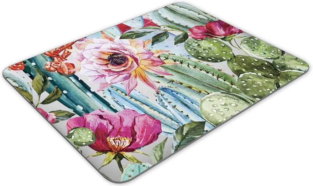 Gaming Mouse Pad, Bright Succulent Cactus Rectangle Mouse Pad Size(9.84"x7.87")