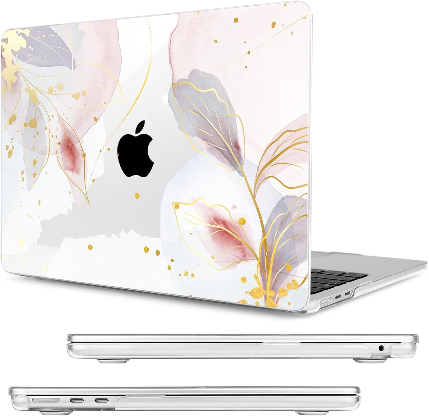Compatible with MacBook Air 15 inch Case, M4 A3241/M3 A3114/M2 A2941 (Released 2025 to 2023), Hard Shell, Keyboard Cover, Screen Protector, Webcam Cover & Type-C Adapter, Vector Flower
