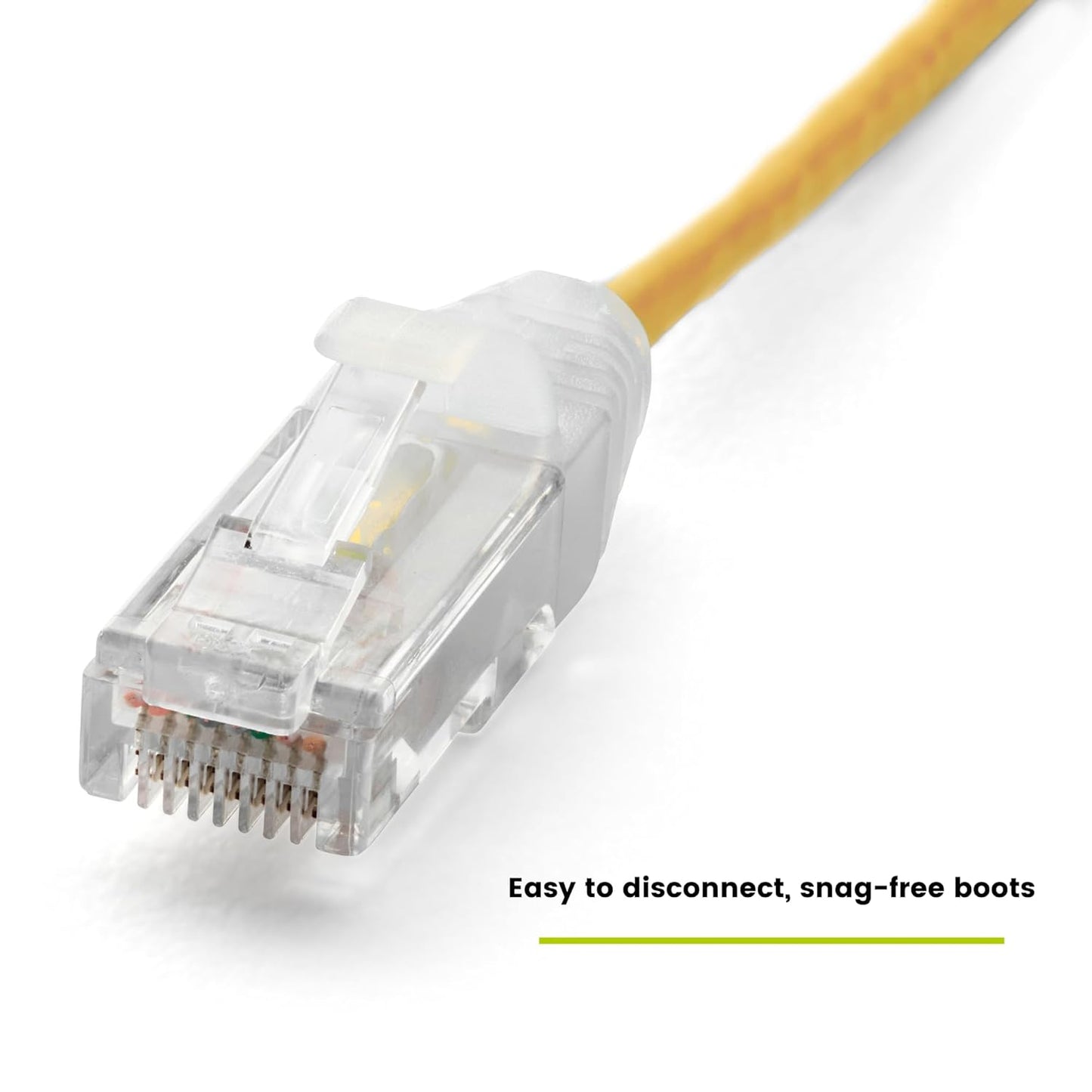 TRUECABLE Cat6 Component Rated Patch Cable, Unshielded (U/UTP), 7ft, Yellow, 28AWG Solid Copper, Snagless 10G High-Speed Ethernet Cable, PoE++ 4PPoE 100W, UL Listed, RoHS-3, 5 Pack