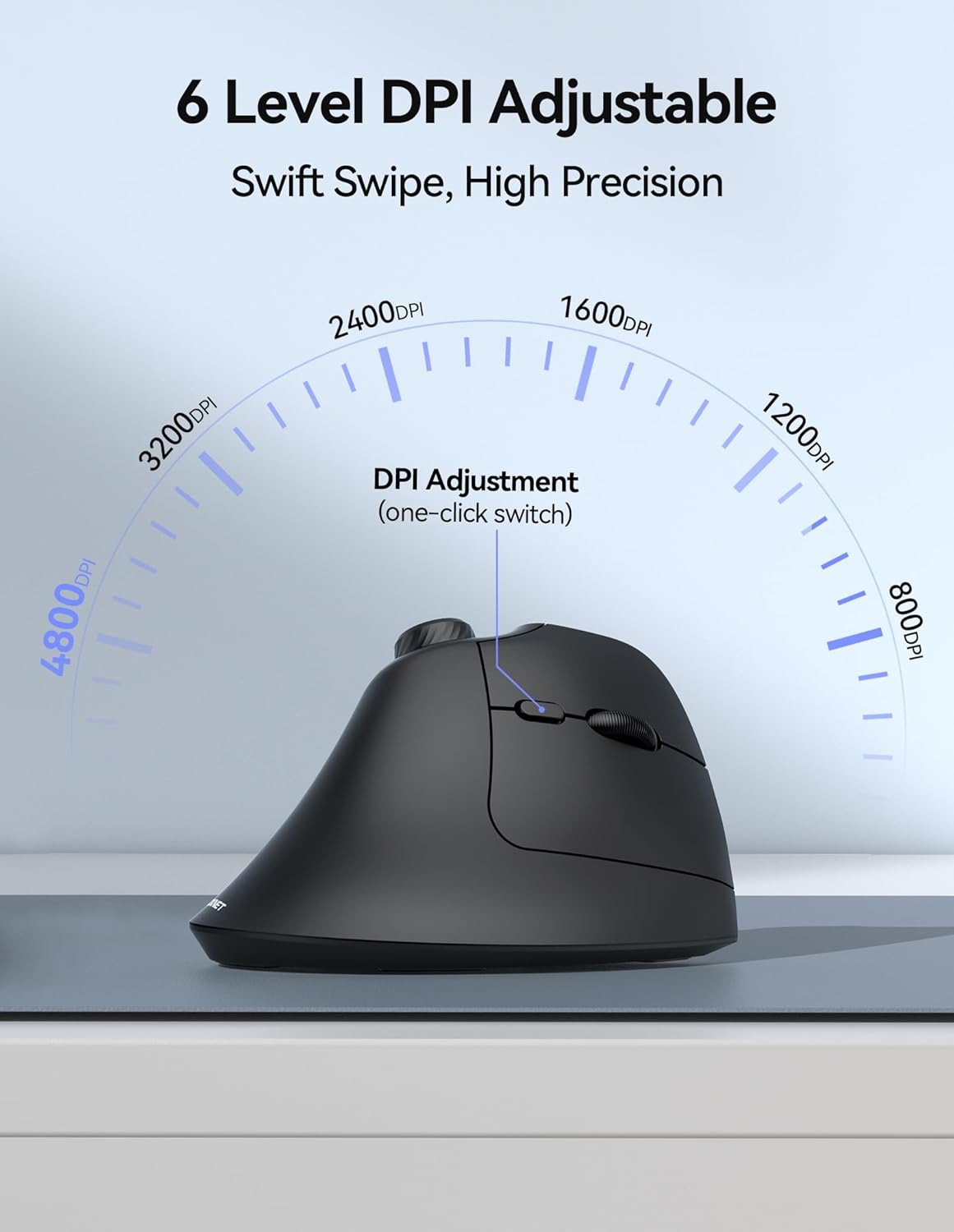 TECKNET Ergonomic Mouse, Rechargeable Wireless Bluetooth Mouse (BT 5.0/5.0+2.4G), Vertical Mouse with Volume Knob, Quiet Clicks, Cordless Mice 6 Adjustable DPI with USB A Receiver, Wide Compatibility