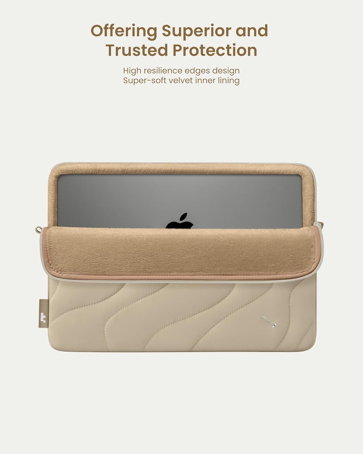 tomtoc 360 Protective Puffy Laptop Sleeve for 14-inch MacBook Pro M4/M3/M2/M1 Pro/Max A3112 A3401 A3185 A2992 A2918 A2779 2024, 13.5/13.8-inch Surface Laptop 7(Copilot+ PC)/6/5/4/3, Quilted Design