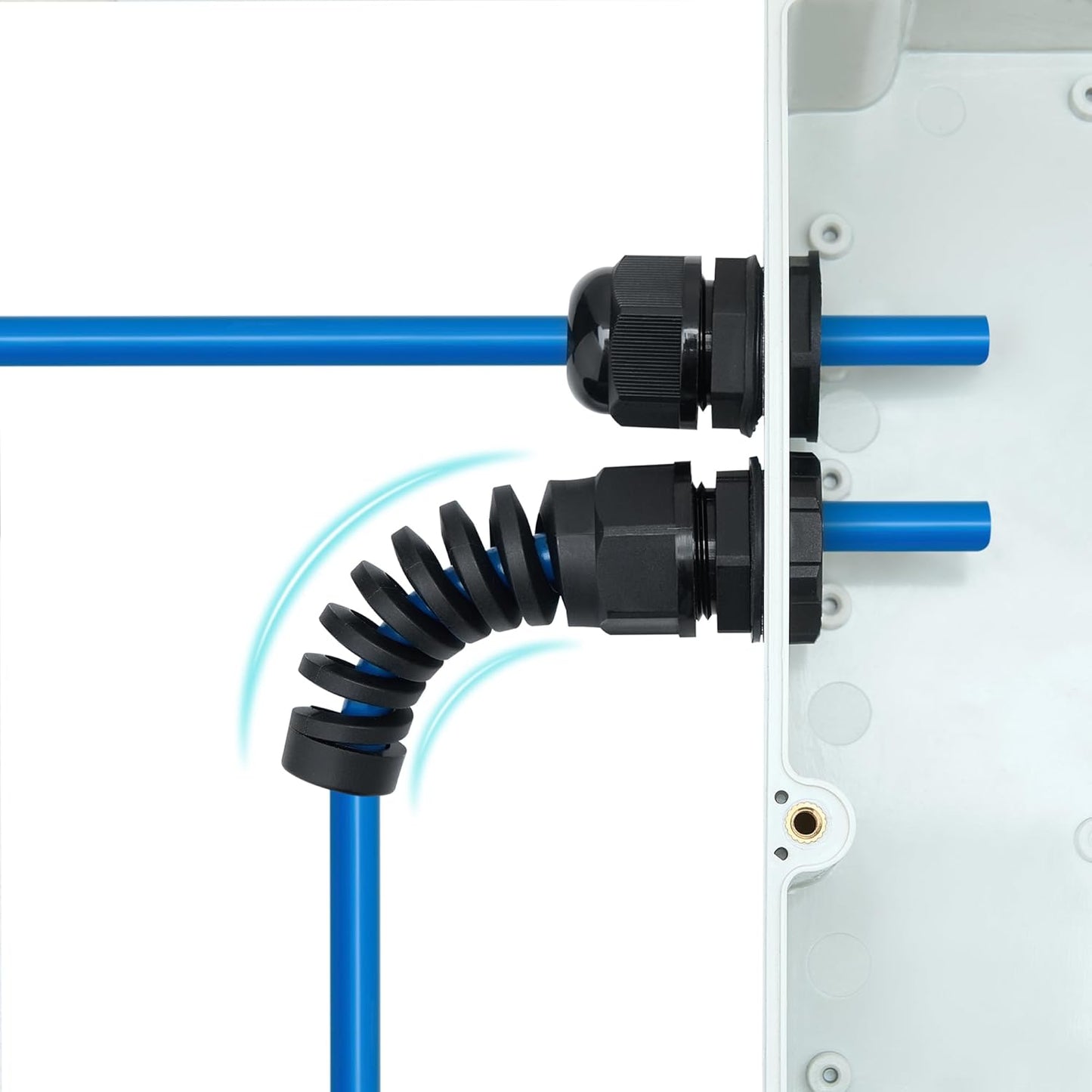 4 Pcs Waterproof Cable Gland,PG21(NPT 3/4) Thread(12.5-18mm),waterproof wire grommet Strain Relief Cord Connectors,Suitable for Various Electrical Installations ,Made of PA66 Material,