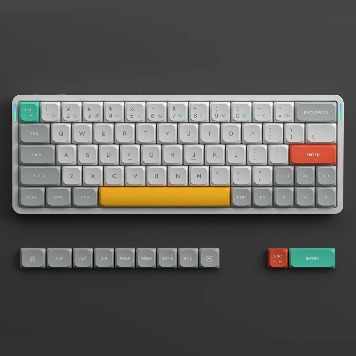 nuphy Air60 V2 Portable Wireless Keyboard 60% Low Profile Mechanical Keyboard Support QMK/VIA Compatible with Windows/mac OS/Linux Supports Bluetooth 5.1/2.4GHz/USB-C White-Gateron Cowberry Switch
