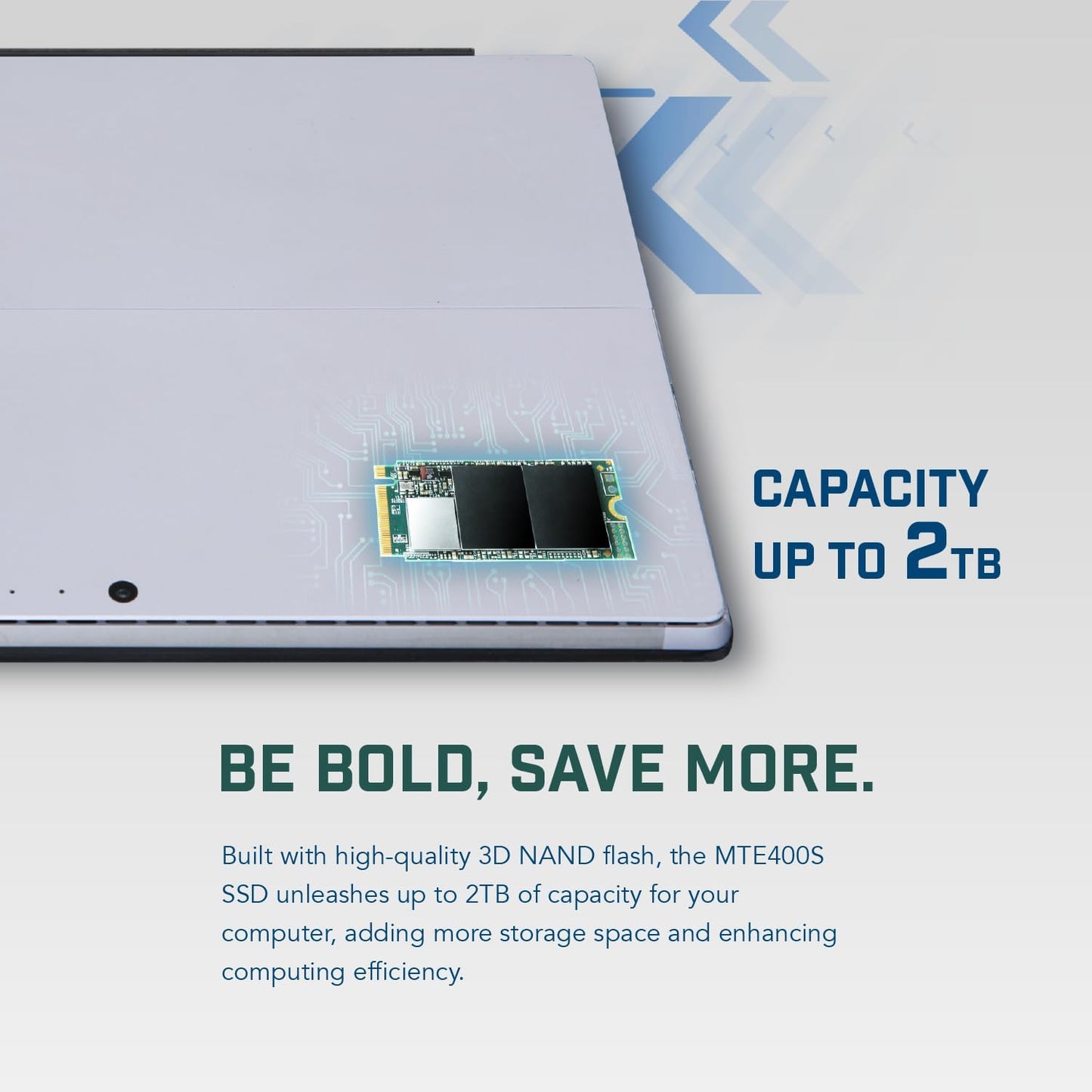 Transcend 512GB MTE400S M.2 2242 PCIe Gen3x4 SSD, Compatible with Ultra-Thin Laptops, Dram-Less Low Power, Up to 2000MB/s, TLC - TS512GMTE400S
