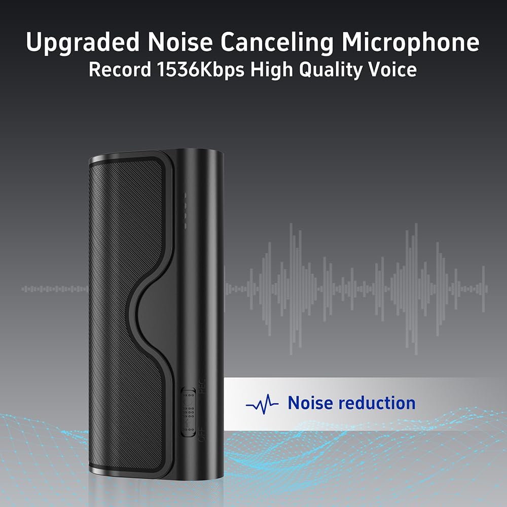 64GB Magnetic Voice Recorder, 800H/35 Days Continuous Recording, Voice Activated Audio Recorder with Stereo Mic, Portable for Lectures, Meetings, Interviews (Black)