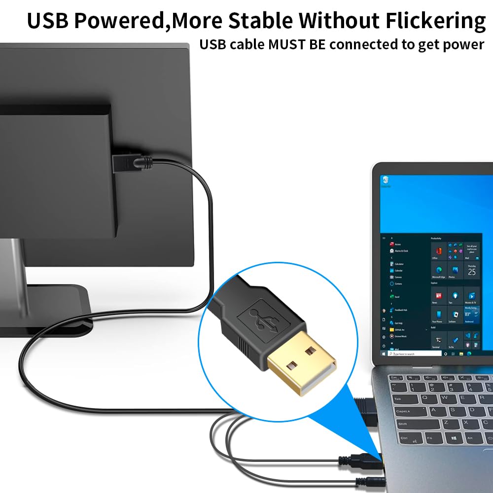 VGA (Sources) to HDMI(Display) Cable 10ft with Audio, VGA to HDMI Adapter Cable Compatible Well Witch Computer/Projector/Laptop to Monitor/TV