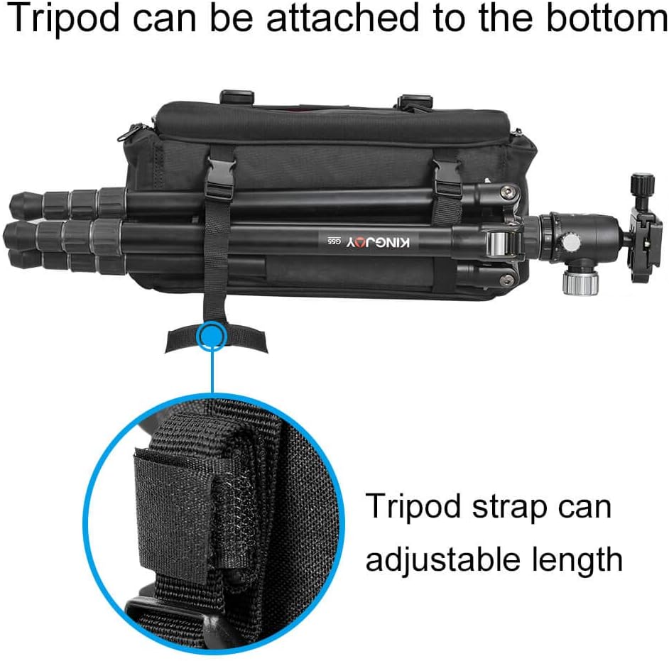 CADeN Camera Bag Case Shoulder Messenger Bag with Tripod Holder Compatible for Nikon, Canon, Sony, DSLR SLR Mirrorless Cameras Waterproof (Black, Small)