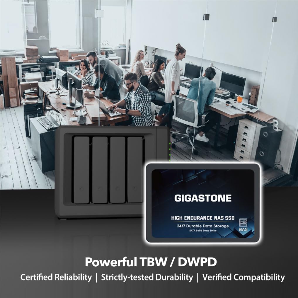 Gigastone 4TB NAS SSD Drive (24-Pack) 24/7 Durable High Endurance RAID Data Storage Network Attached Storage 2.5" SATA Internal Solid State Hard Drives