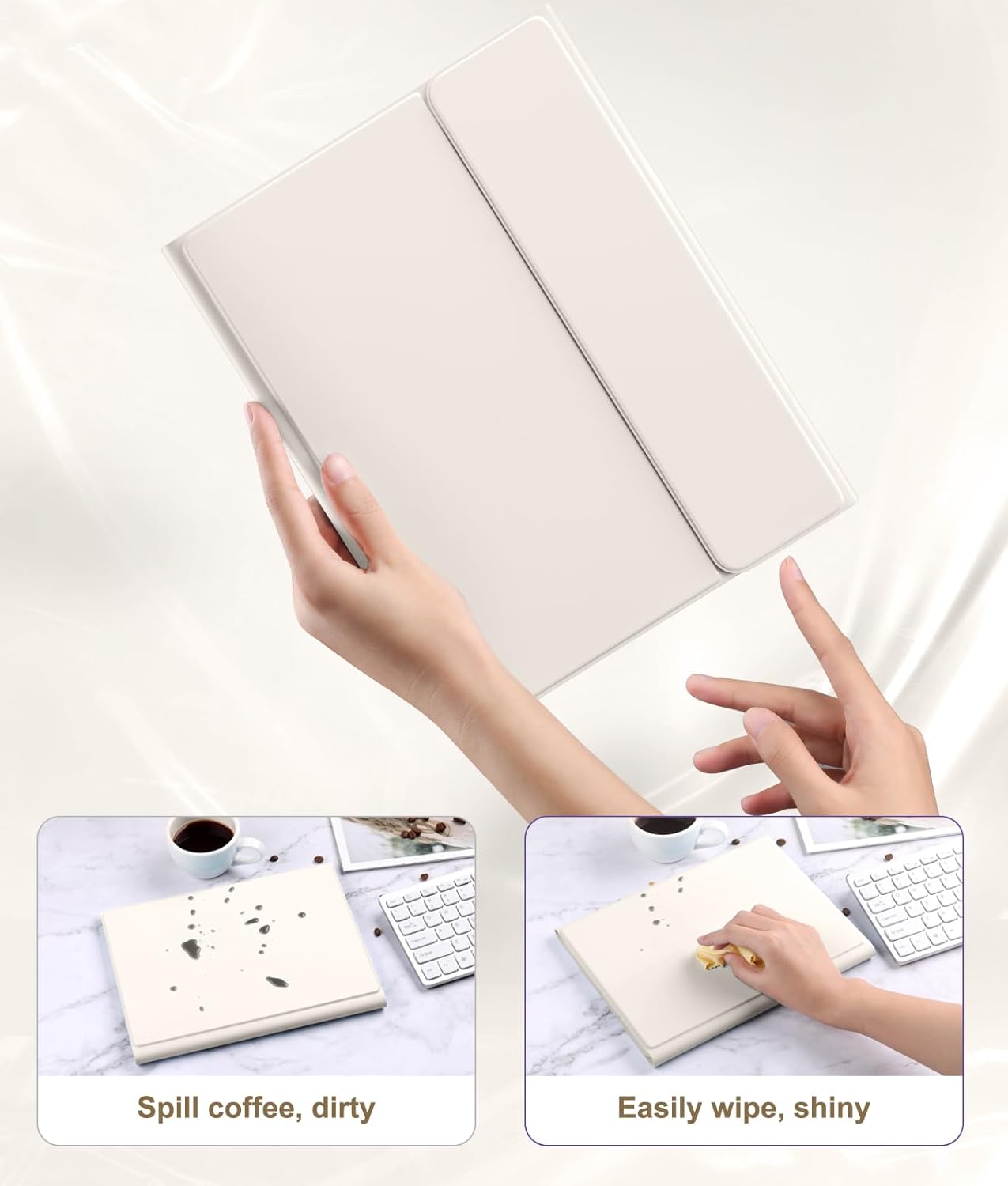 Compatible with iPad Air 11 Inch & Air 5th/ Air 4th Generation Case with Keyboard - Multi-Touch Trackpad, 7-Color Backlit, Detachable Folio Cover for Air 11-inch M3/M2 (2025/2024) (Starlight)