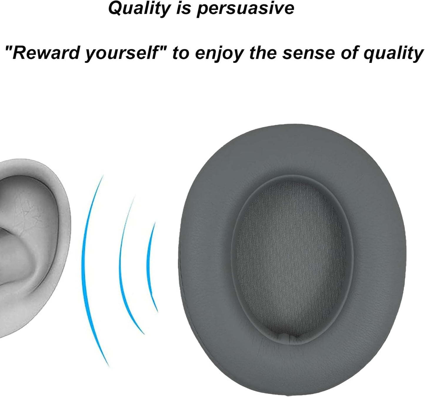 Replacement Ear Pads Cushions for Beats Studio(B0501、B0500),Beats Studio 2 & Studio 3 Wired & Wireless Headphones, Earpads with Soft Protein Leather, Noise Isolation Memory Foam - Grey (Titanium)