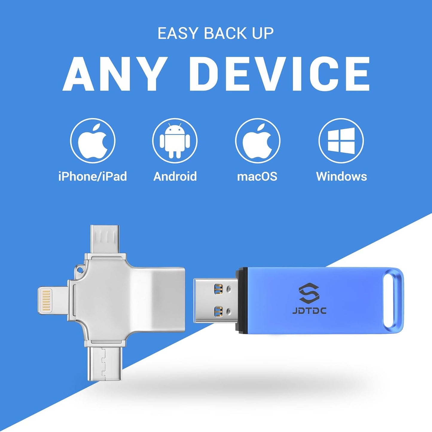 128GB Auto-Photo-Backup-Stick for All Device Secure Picture-Saver-Flash-Drive Universal Photo Video Backup Device Photo-Saver-Thumb-Drive iPhone-Backup-Storage Computer-Photo-Stick iPad-Backup-Memory