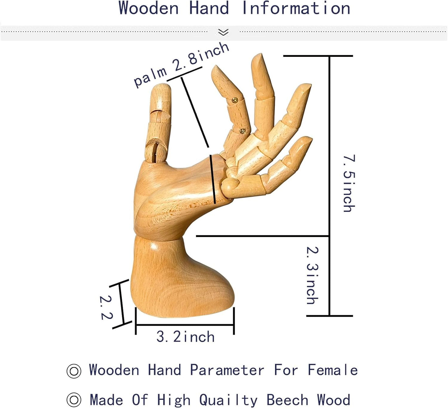 yangjietf mannequin,mannequin hand,hand model,hand mannequin for nails,drawing mannequin,wooden hand,wooden mannequin,articulated fingers,hand model for drawing,female hand of left., Female_left