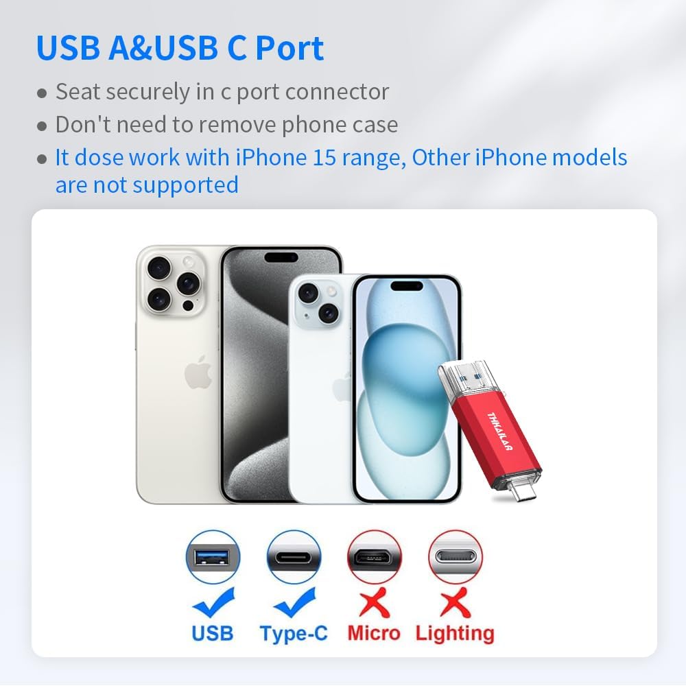 Thkailar 2 Pack USB C Flash Drive 64GB 2 in one OTG USB 3.1 Thumb Drive,Memory Stick for Business Traveler Works,Compatible with Computers,MacBook Pro,Android Phones(Black&Red)