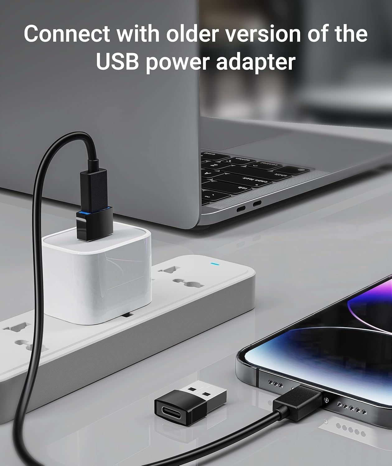 4pack USB C Female to USB Male Adapter,Type-C Female to A Male Car Charger OTG Converter for Apple Watch Ultra 8 9 10,iPhone 16 15 14 13 Pro Max
