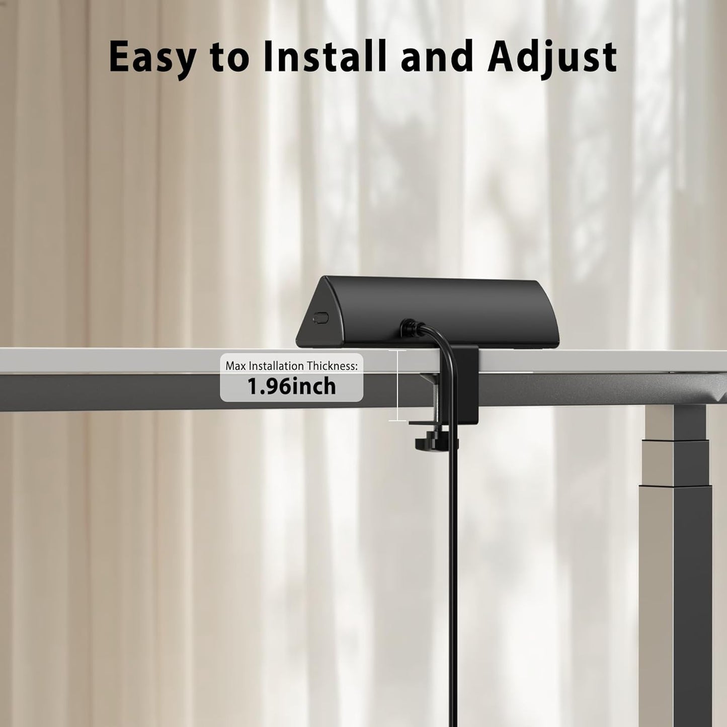 Jgstkcity Desk Clamp Power Strip,20W Fast Charging Station,Surge Protector Nightstand Edge Mount,1875W Extension Cord with Multiple Outlets,2 USB-C,2 USB-A,for Home Office (Black, 10 FT)
