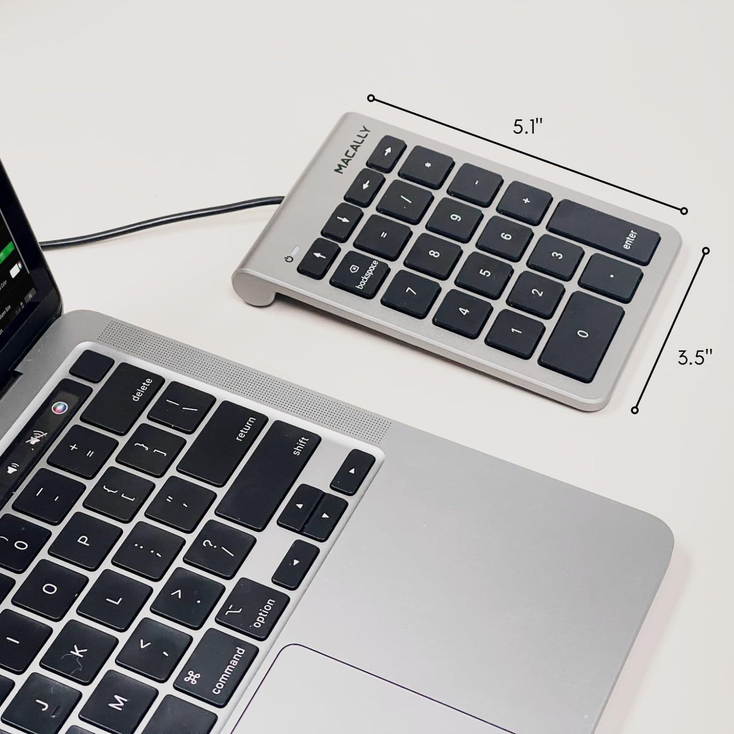 USB C Wired Number Pad for Mac - 10 Key USB Keypad, Type C Numeric pad, Number Keypad for Keyboard and Number Pad for Laptop, MacBook Pro/Air, iMac, and PC - 5ft Cable Numpad - Space Grey Keypads