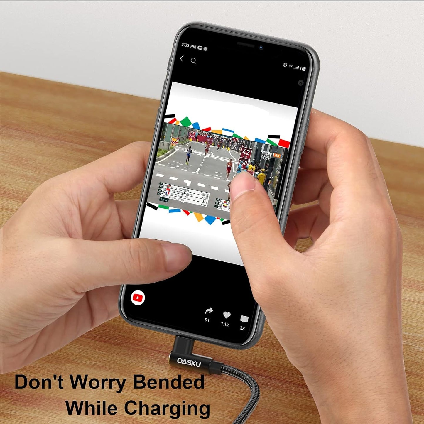 2Pack 90 Degree iPhone Charging Cord 6Ft Right Angle Nylon Braided Mfi Certified Gaming Charger Cable Compatible with iPhone 14 13 12 11 Pro Max XS XR X 8 7 6 5 Plus iPad(Black)