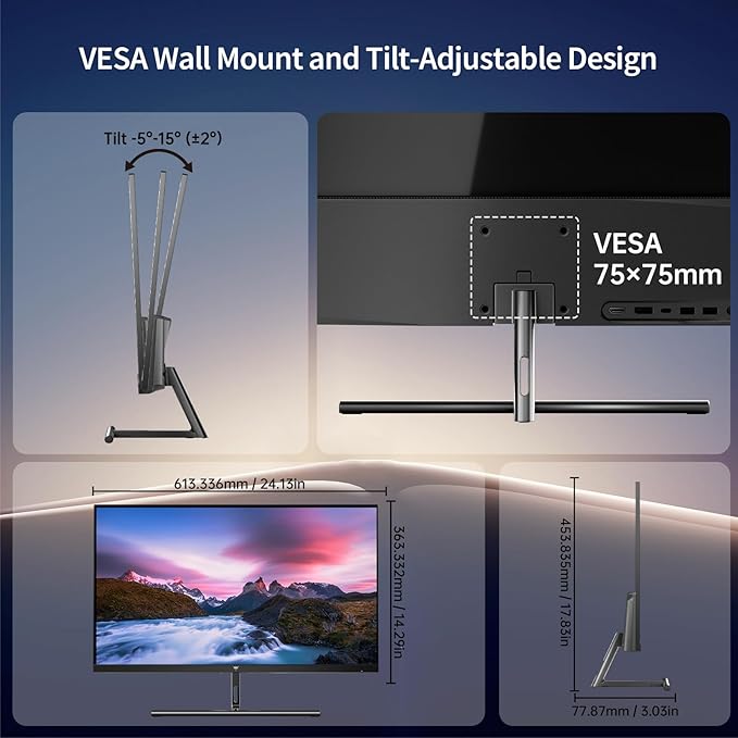 KTC 5K Monitor 27 Inch: Dual Mode 5K (5120x2880) @60Hz / 2K@160Hz Computer Monitor, 99% DCI-P3, 100% sRGB, ΔE<2, Type-C 65W, HDMI & DP, HDR400, Compatible with Mac mini, H27P3