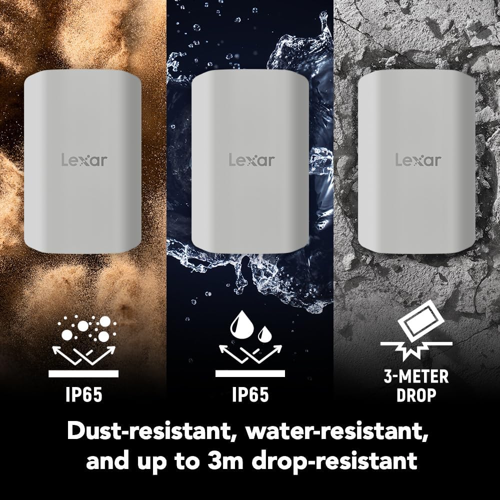 Lexar 1TB ES5 Magnetic External SSD, Up to 2000MB/s, Compatible w/MagSafe, USB-C Smartphones, iPhone 15/16 or Above, PC, Mac, Supports Apple ProRes & Samsung Pro Video, Silver (LES5XXX001T-RNWNU)