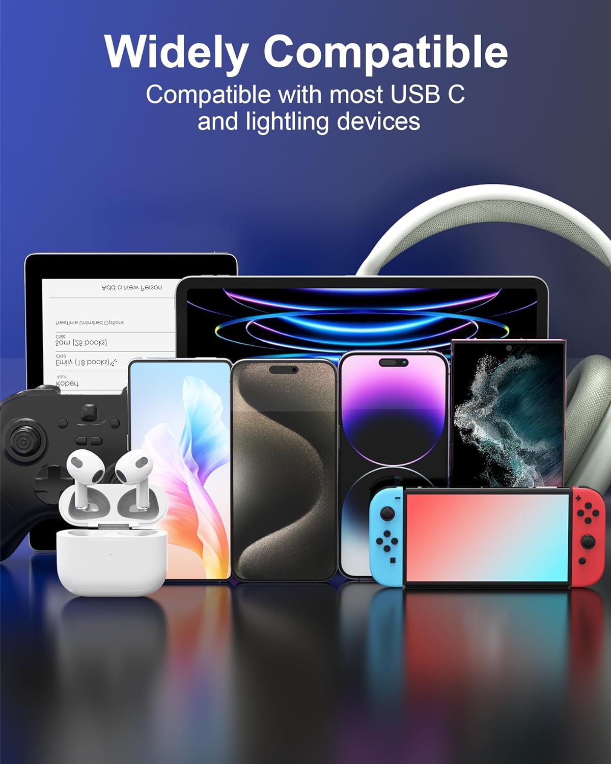 ZBF 100W USB C Magnetic Charging Cable, 2 in 1 Charger Cable for Type C(3 Pack, 4/6.6/6.6FT) 480Mbps Data Transfer, 5A Fast Charging for Phone 17 16 15,14,13 Pro Max, MacBook Pro,Pad,Galaxy S22,Pixel
