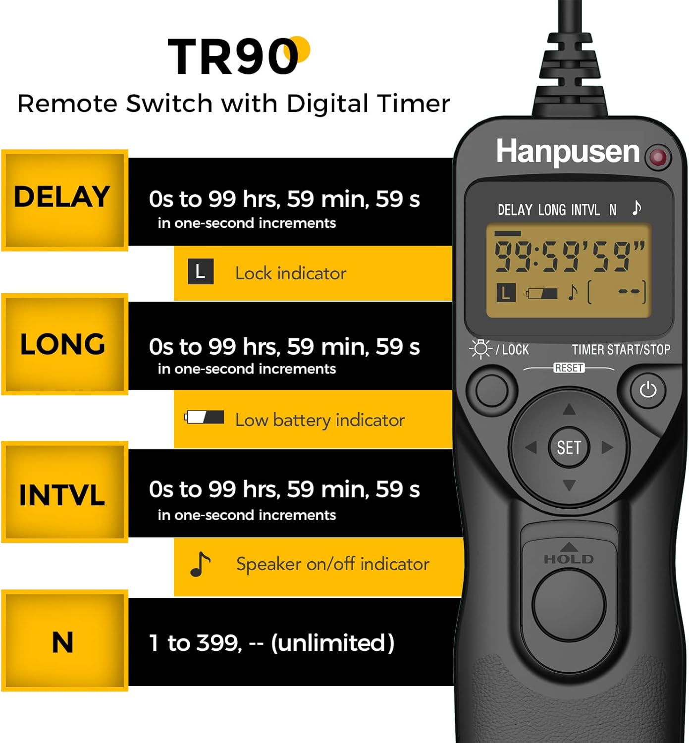 Camera Wired Intervalometer Remote Control - Cameras Timer Shutter Release for Canon 90D; for Olympus E-M1X E-M1-II E-M1-III E-M5-III; for Fuji;Replaces RS-60E3, Fujifilm RR-100 and Olympus RM-CB2